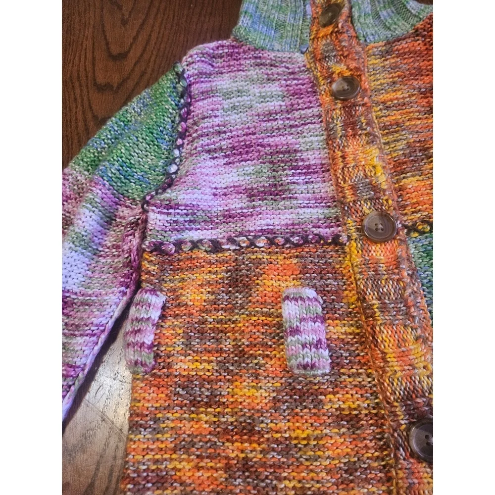 The Children's Place Girls' Multicolor Patchwork Style Knitted Cardigan
